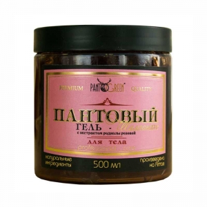 Пантовый гель для лица и тела с экстрактами родиолы розовой и красного корня  500 мл